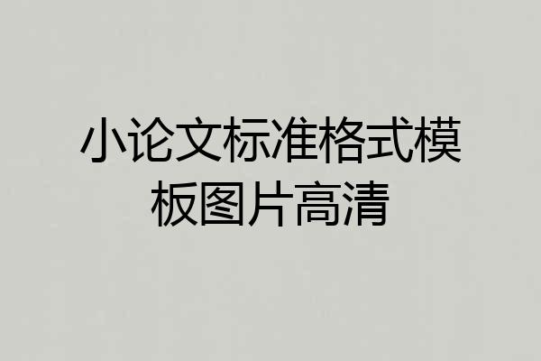 小论文标准格式模板图片高清