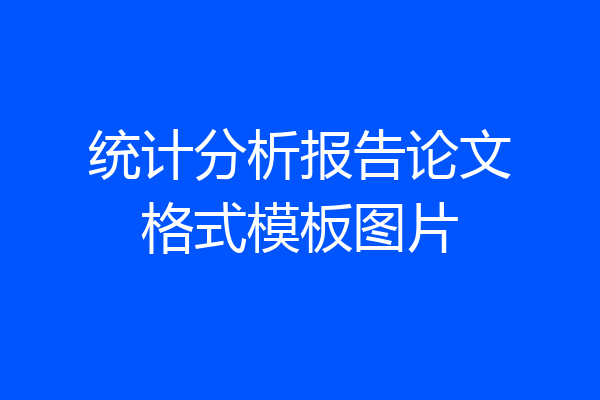 统计分析报告论文格式模板图片