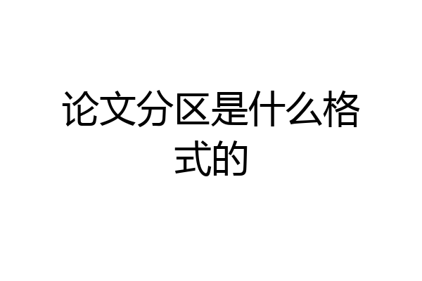 论文分区是什么格式的