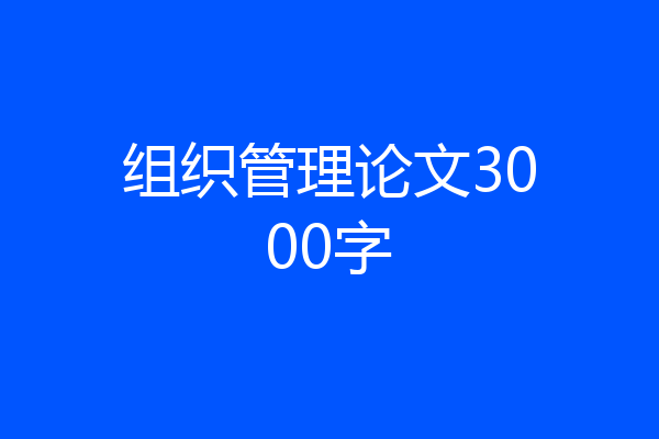 组织管理论文3000字
