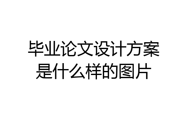 毕业论文设计方案是什么样的图片