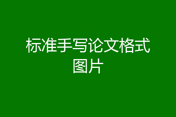 标准手写论文格式图片