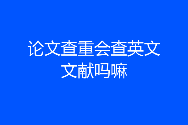 论文查重会查英文文献吗嘛