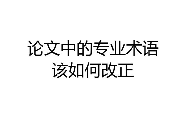 论文中的专业术语该如何改正