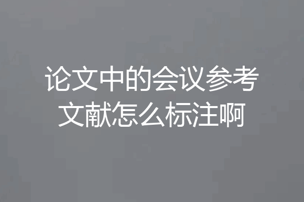 论文中的会议参考文献怎么标注啊