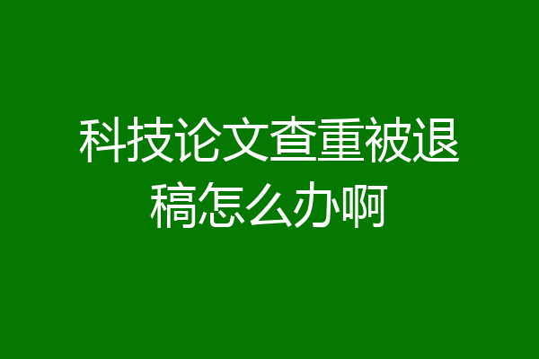 科技论文查重被退稿怎么办啊