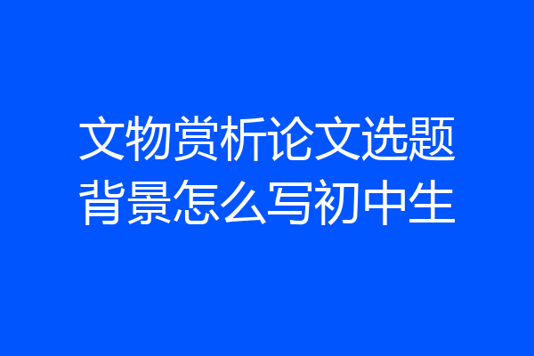 文物赏析论文选题背景怎么写初中生