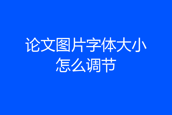 论文图片字体大小怎么调节