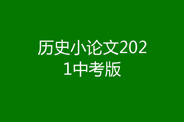 历史小论文2021中考版