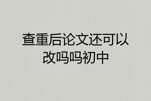 查重后论文还可以改吗吗初中