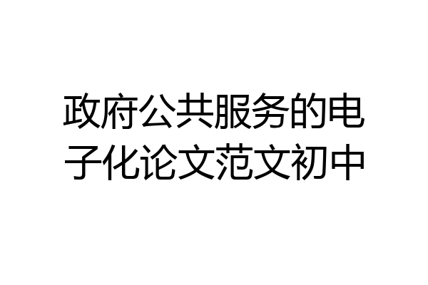 政府公共服务的电子化论文范文初中