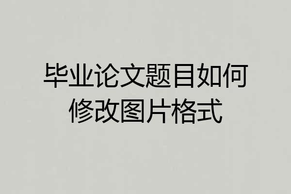 毕业论文题目如何修改图片格式