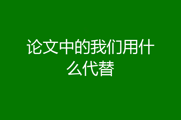 论文中的我们用什么代替