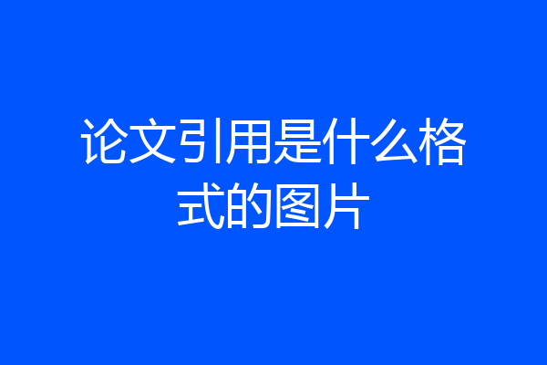 论文引用是什么格式的图片