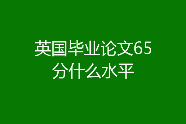 英国毕业论文65分什么水平