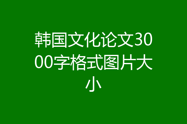 韩国文化论文3000字格式图片大小
