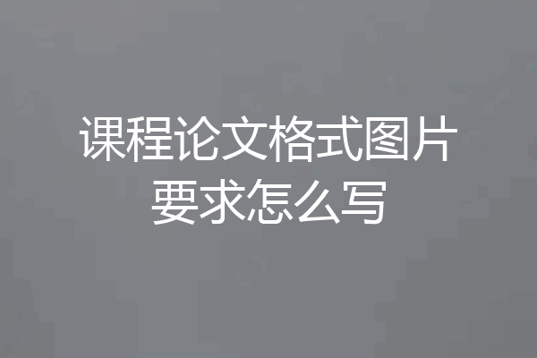 课程论文格式图片要求怎么写