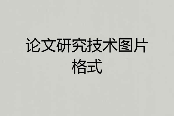论文研究技术图片格式