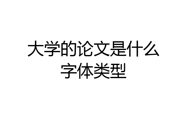 大学的论文是什么字体类型
