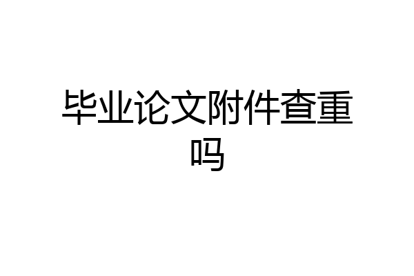 毕业论文附件查重吗