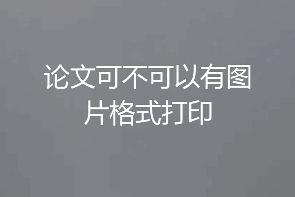 论文可不可以有图片格式打印