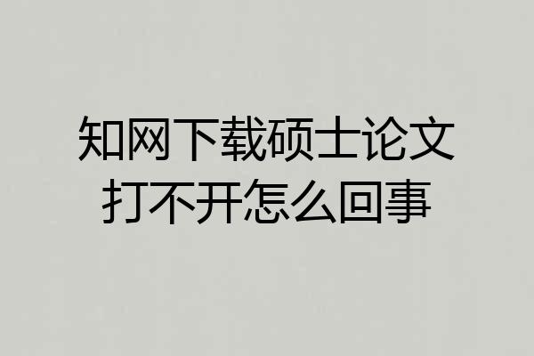 知网下载硕士论文打不开怎么回事