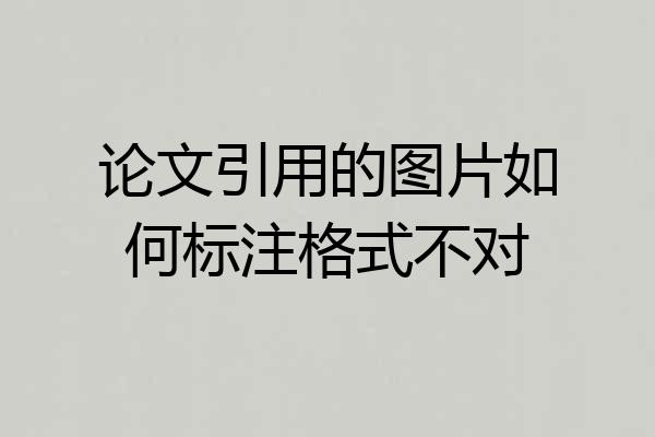 论文引用的图片如何标注格式不对