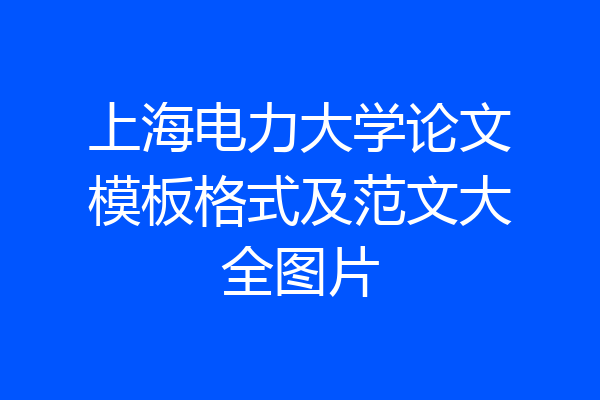 上海电力大学论文模板格式及范文大全图片