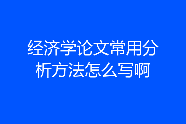 经济学论文常用分析方法怎么写啊