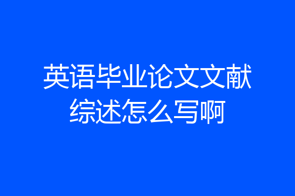 英语毕业论文文献综述怎么写啊