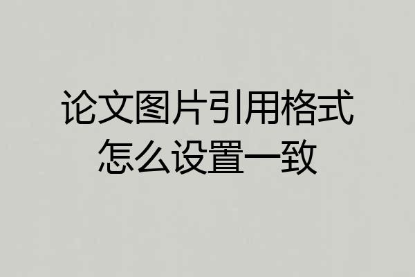 论文图片引用格式怎么设置一致