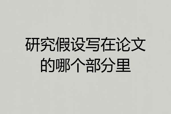 研究假设写在论文的哪个部分里
