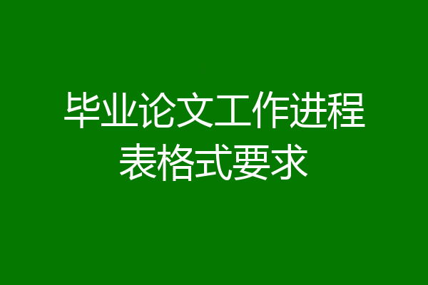 毕业论文工作进程表格式要求