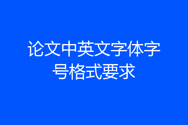 论文中英文字体字号格式要求