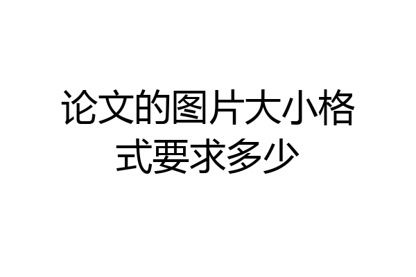 论文的图片大小格式要求多少
