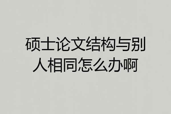 硕士论文结构与别人相同怎么办啊