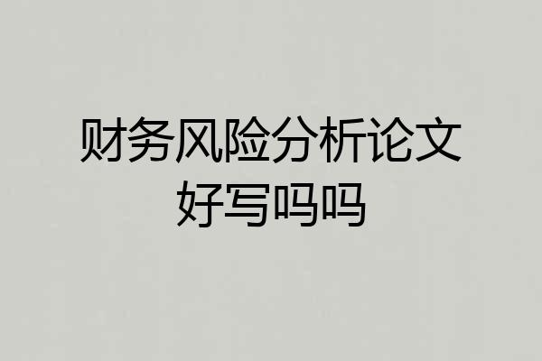 财务风险分析论文好写吗吗