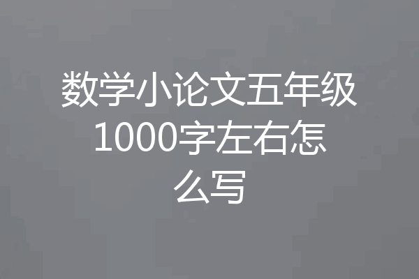数学小论文五年级1000字左右怎么写