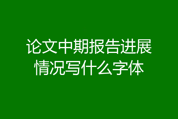 论文中期报告进展情况写什么字体