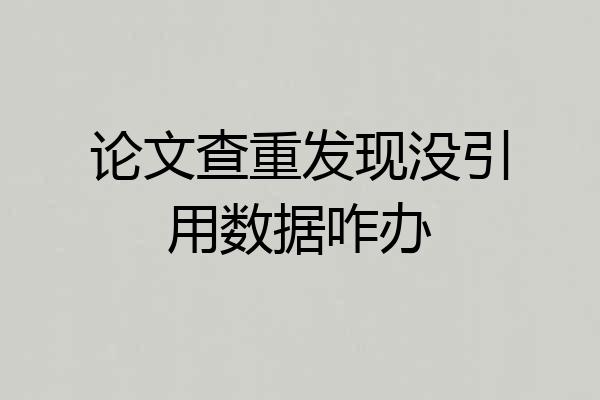 论文查重发现没引用数据咋办