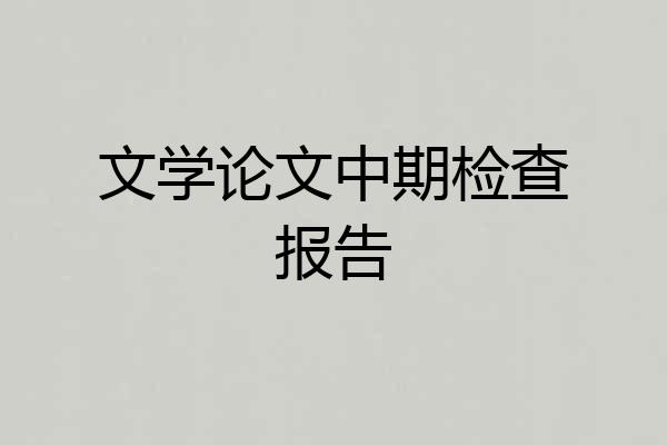 文学论文中期检查报告