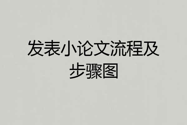 发表小论文流程及步骤图