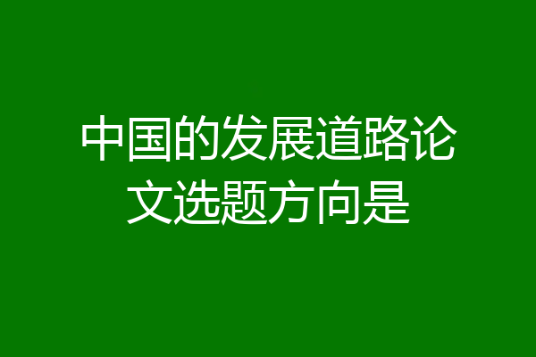 中国的发展道路论文选题方向是