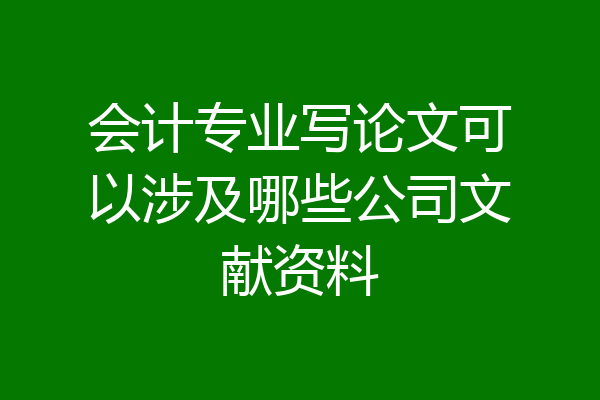 会计专业写论文可以涉及哪些公司文献资料