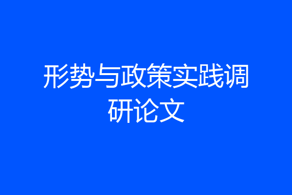 形势与政策实践调研论文