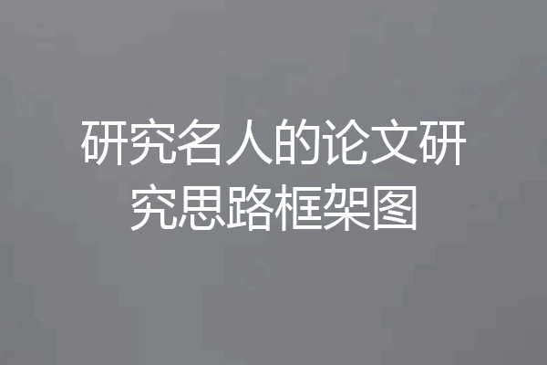 研究名人的论文研究思路框架图
