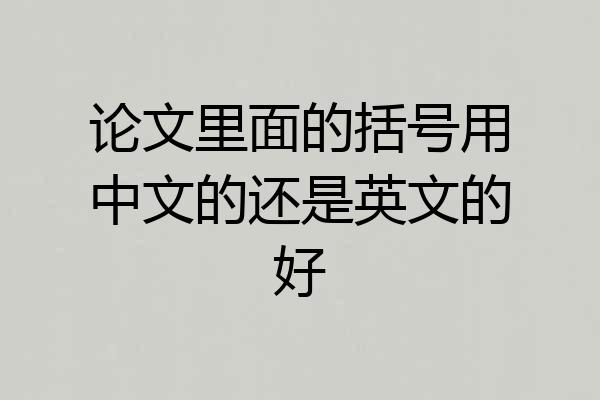 论文里面的括号用中文的还是英文的好