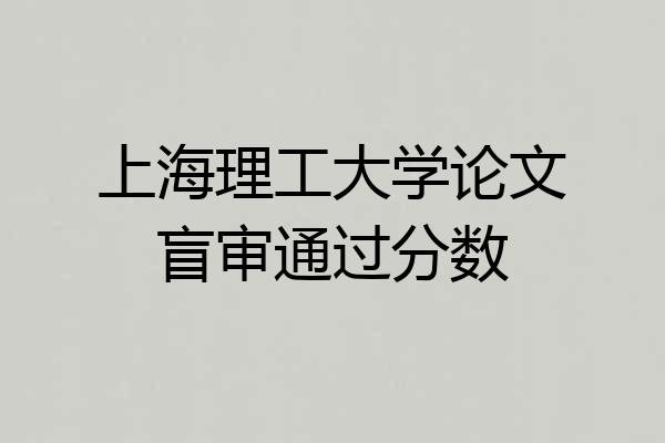 上海理工大学论文盲审通过分数