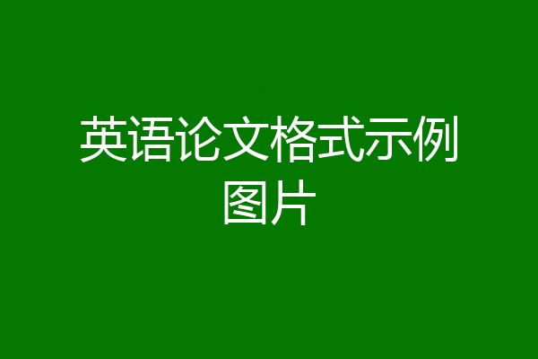 英语论文格式示例图片