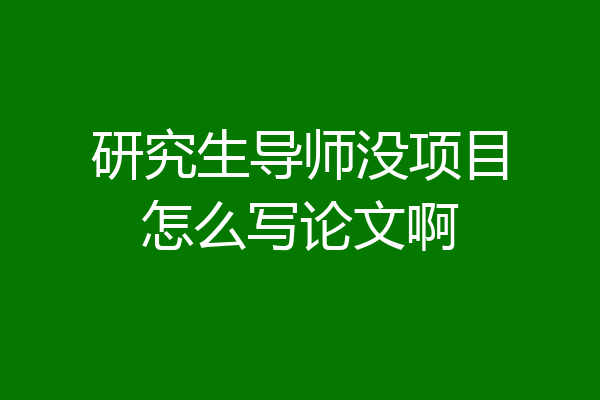 研究生导师没项目怎么写论文啊